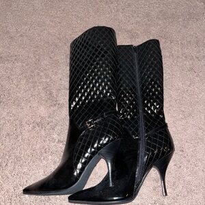 Black Jeffrey Campbell Quilted Heeled Boots